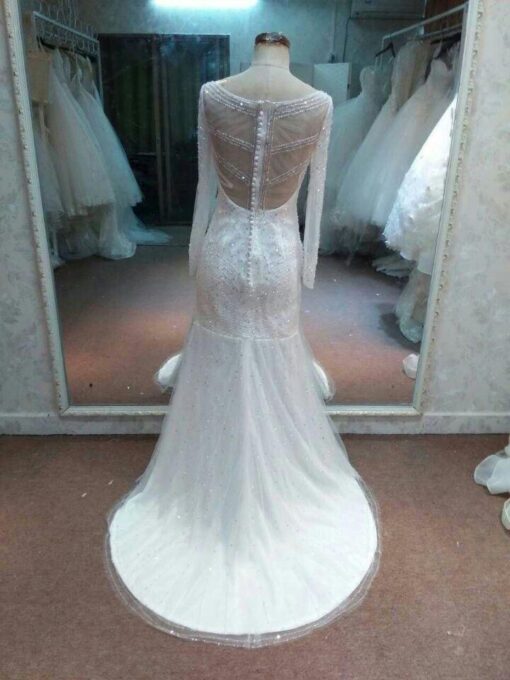 sheer back wedding dresses