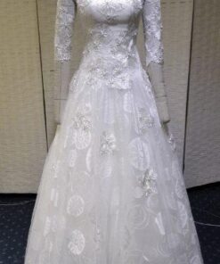 embroidered bridal gowns with long sleeves