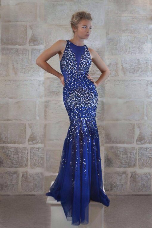 Style WA0020 - Blue halter evening dress for Prom