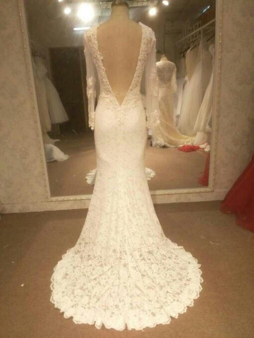 BacklessLongSleeveBridalDresses DariusCordell