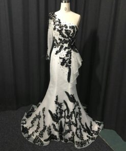 OneArmBlackandWhiteEveningGowns DariusCordell