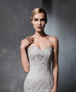 16327 (1) - STRAPLESS BEADED EMBROIDERY LACE WEDDING GOWN FROM DARIUS CORDELL
