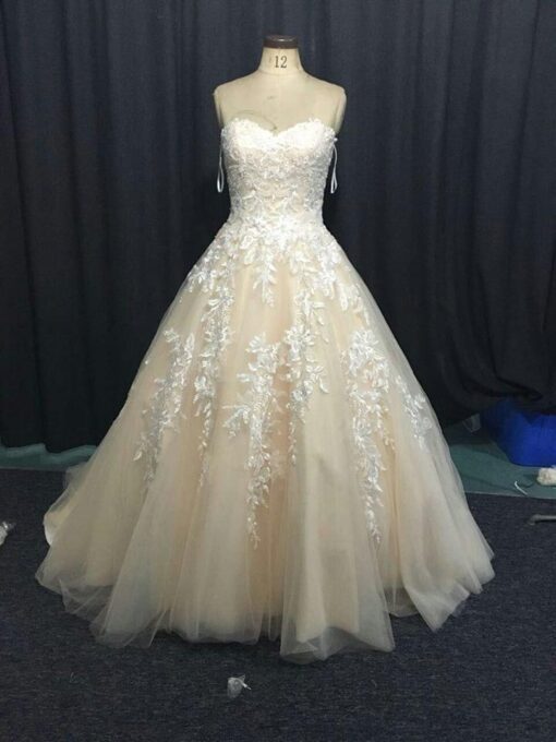 Style  Two tone champagne lace wedding gowns Darius Cordell