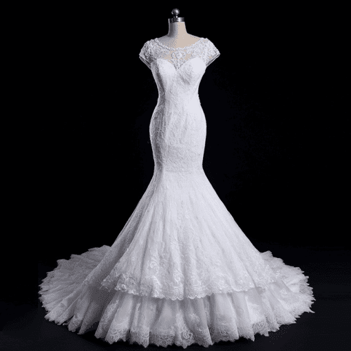 Style#Apr Illusionnecklinecapsleevelaceweddinggown DariusCordell