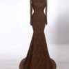 StyleBBChocolatebrownlongsleevelaceeveninggown DariusCordell