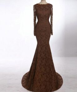 StyleBBChocolatebrownlongsleevelaceeveninggown DariusCordell