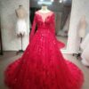 DariusCordell LongSleeveRedWeddingGowns