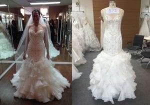 Custom replica wedding dress inspired by the Maggie Sottero Serencia Gown