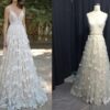 Custom Replica a-line flower wedding gown inspired by Berta Bridal