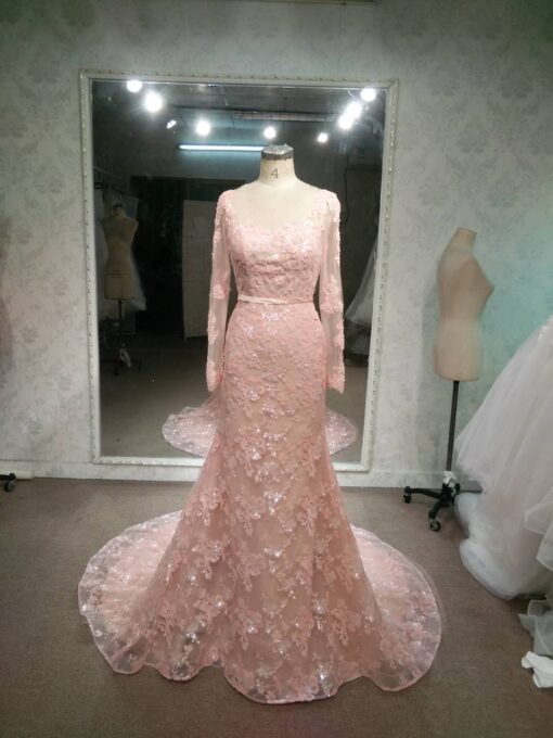 Style# Longsleevepinklaceweddinggowns DariusCordell