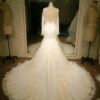 open back lace wedding dress with long sleeves by darius cordell