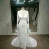 Style#CBaird  Deepv necklongsleevelacebridaldressbyDariusCordell