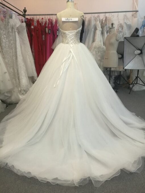 Style# beadedballgowndresswithalaceupbackfromDariusCordellCoutureBridalFashionDesigns