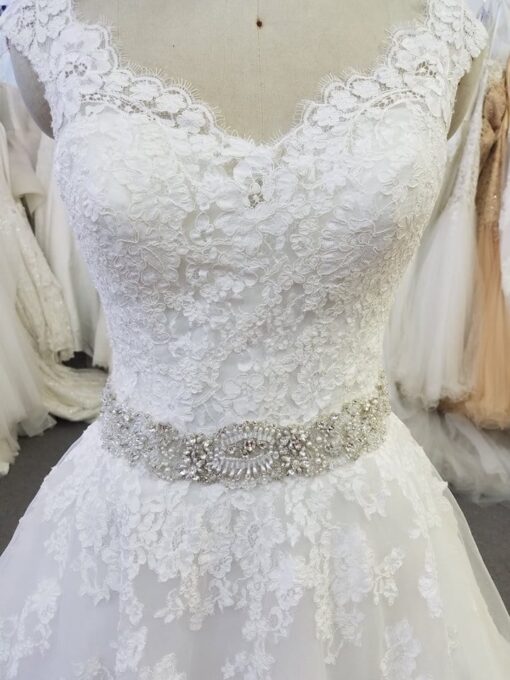 Style# Plussizelacebridalgownswithrhinestonebeltfromdariuscordellcouturefashiondesigns