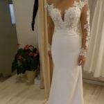 Style #0c6c - Sheer long sleeve plus size wedding dresses