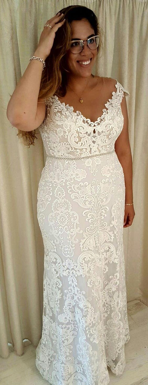 Style 9640 - embroidered plus size bridal dresses