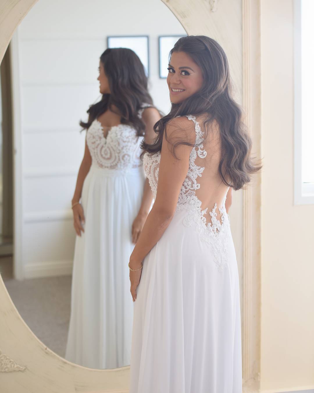 Style #a2b9 - backless plus size bridal dresses with empire waist