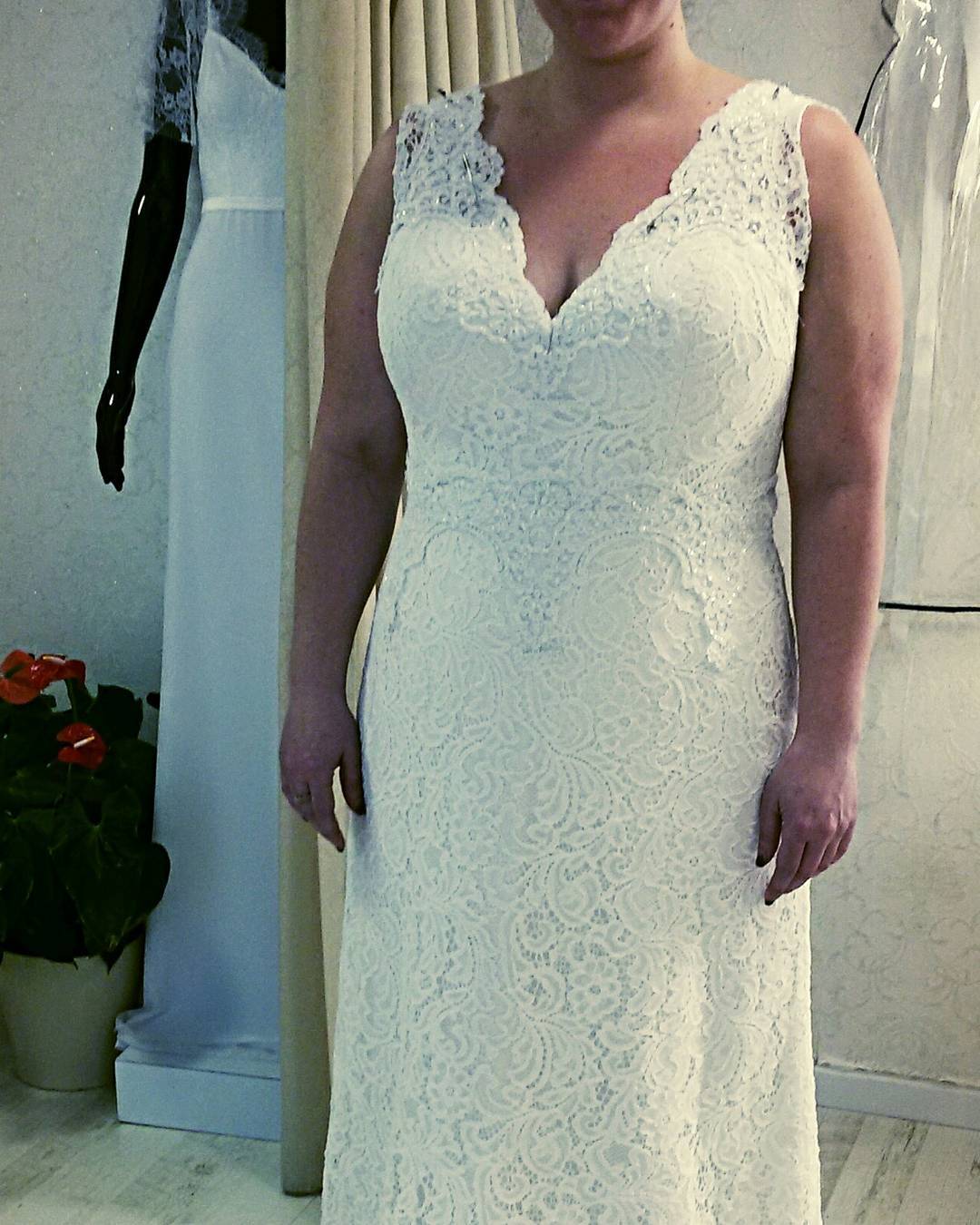 Style #e9f0 - v-neck plus size bridal gowns