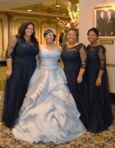 Silver plus size wedding dresses from the Darius Collection