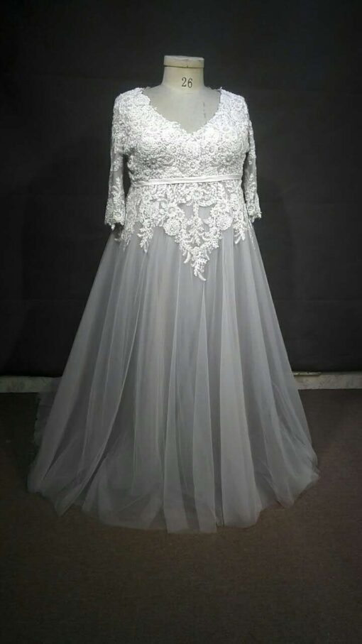 Silver platinum grey plus size wedding dresses from Darius Bridal