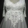 Three quarter length sleeve plus size wedding dresses from Darius Cordell