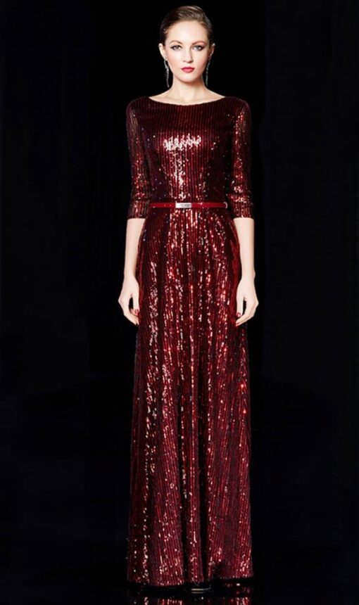 ()longsleeveredsequineveningdressfromDariusCordell