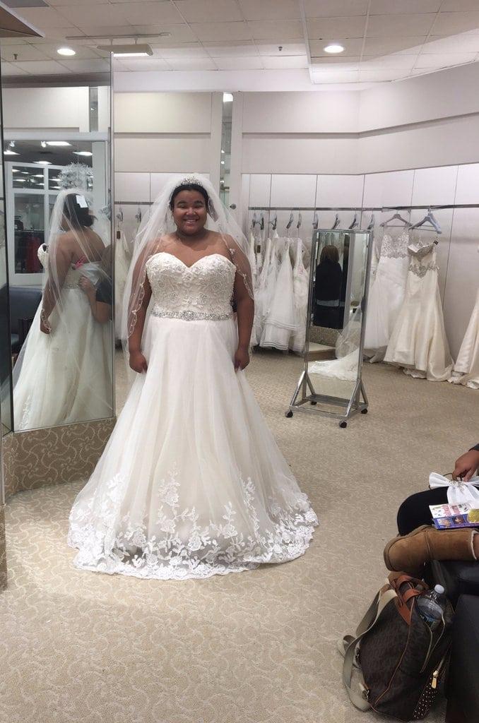 Strapless white plus size wedding dresses by Darius Cordell