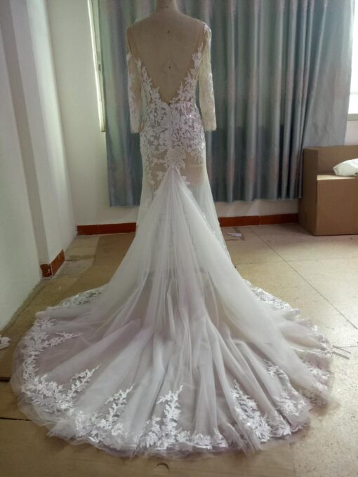 ST Sheer lace wedding gown train from Darius Cordell