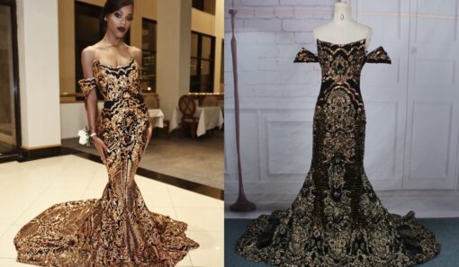 Replica of haute couture evening gown from Pinterest by Darius Cordell