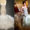 Style 2017hurst - strapless fit-and-flare wedding gown with long tulle train