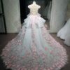 LK1203(8) - gray and pink bridal gown from Darius Cordell