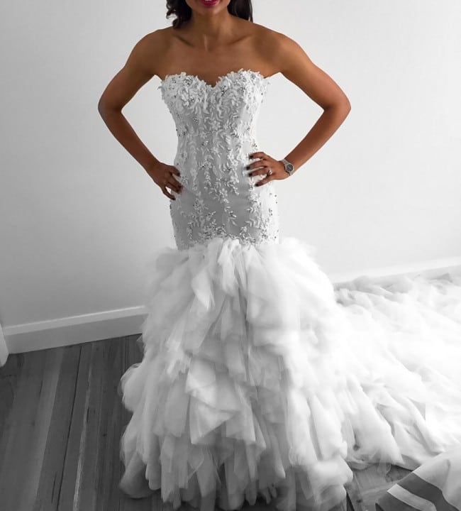 Strapless fit-n-flare wedding gown