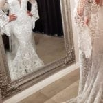 Couture Long trumpet sleeve wedding gown from the Darius Collection