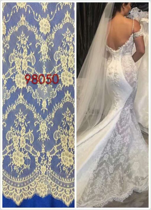 Darius Bridal has replicas of lace similar to a couture wedding gown