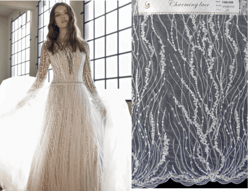 Replica of beaded lace wedding dress from Darius Cordell