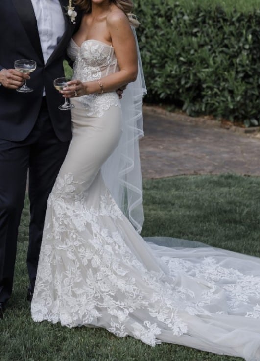 two tone lace wedding gown from Darius Bridal