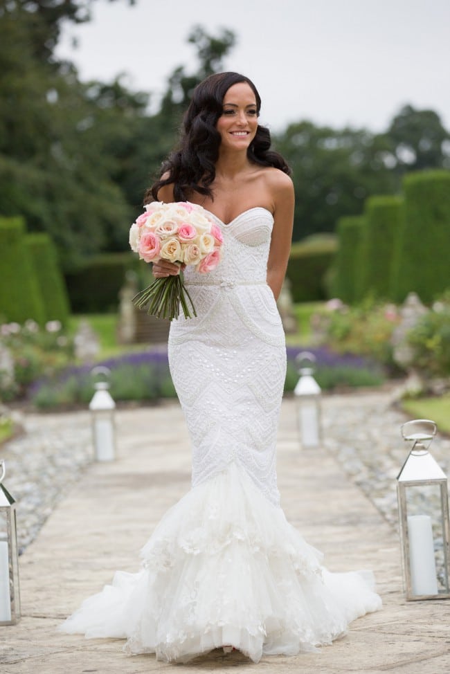 Beaded white wedding dresses from Darius Customs