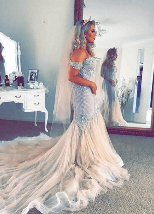 Crystal beaded wedding dresses from Darius Couture