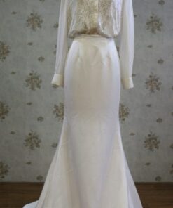 Long sleeve two piece wedding dress from Darius Cordell