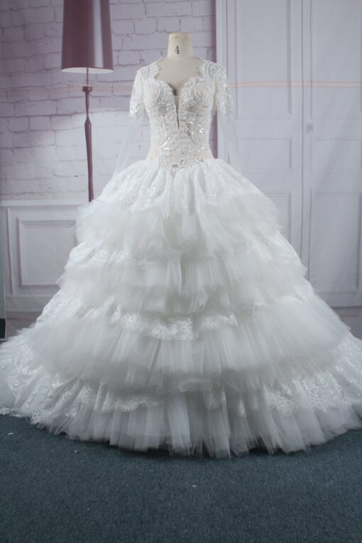 Style #C2018-PCarroll beaded lace wedding ball gown from Darius Cordell