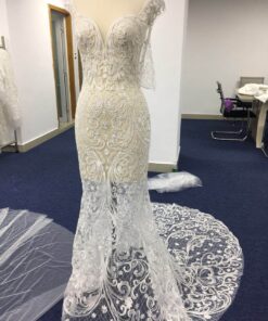 Cap Sleeve Wedding Dress Embroidery designs from Darius Customs