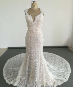 Style #97330 cap sleeve embroidery wedding gown from Darius Cordell