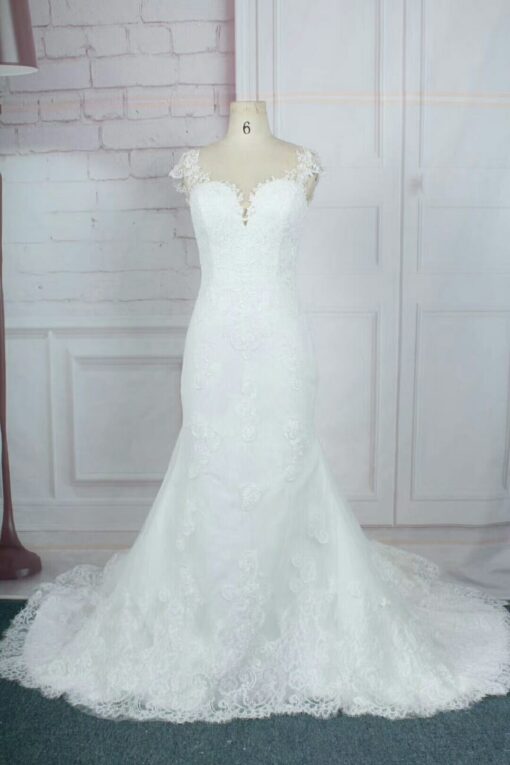 LB1102-1 Lace cap sleeve bridal dresses from Darius Cordell