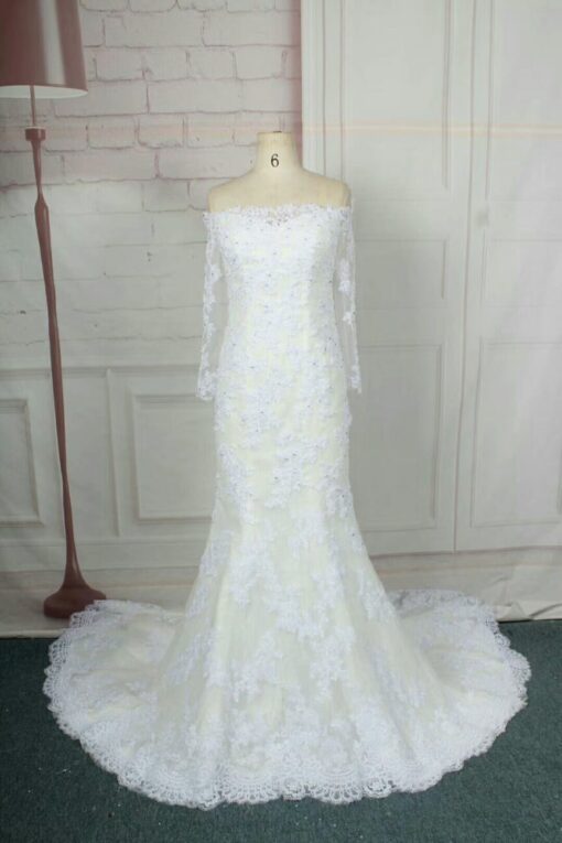 LB1103-1 Beaded lace long sleeve bridal gowns from Darius Cordell