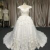 cap sleeve plus size bridal gowns with flowers from darius cordell