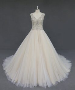JA1005 Sleeveless v-neck plus size wedding dresses from Darius Cordell