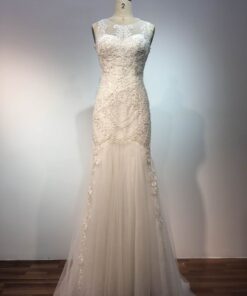 11018 F Sleeveless illusion neckline wedding dress from darius cordell couture fashion designs