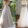 Off the shoulder a-line bridal gown replica