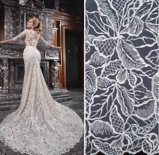 Replications of haute couture wedding dress laces from Darius Cordell