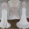 Style YBW1949 long sleeve sheer bodice wedding dress from Darius Cordell